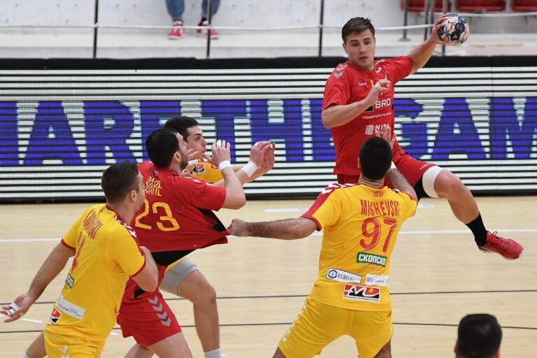 Romanian Handball National playing against North Macedonia