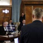 Prime Minister Ciuca talking with ION