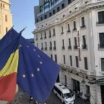 Romanian EU flags