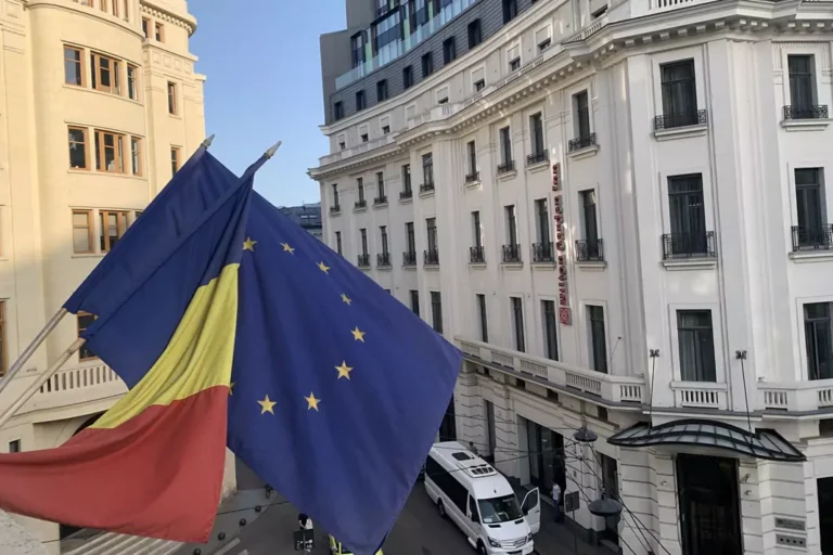 Romanian EU flags