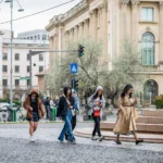 Foreign tourists Bucharest Romania