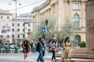 Foreign tourists Bucharest Romania